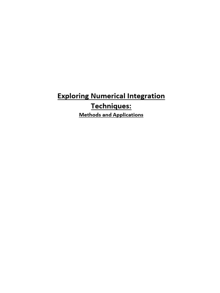 Numerical Integration Methods & Uses | PDF | Computational Fluid ...