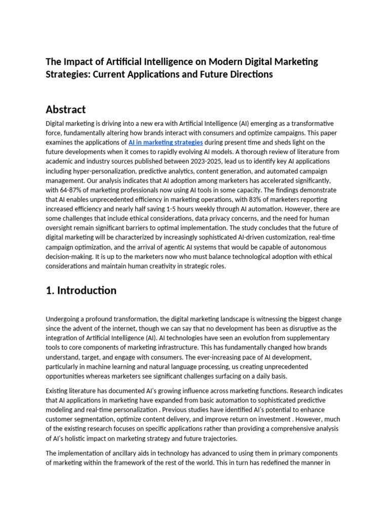 AI's Role in Transforming Digital Marketing | PDF | Artificial ...