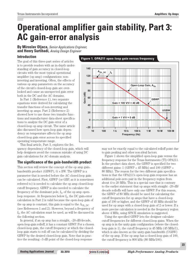 AC Gain-Error Analysis in Op Amps | PDF | Operational Amplifier | Amplifier