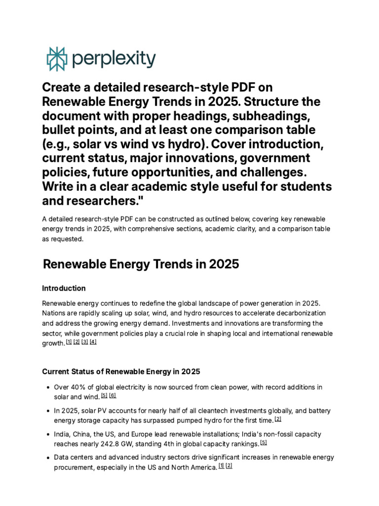 Renewable Energy Trends for 2025 | PDF | Renewable Energy | Wind Power