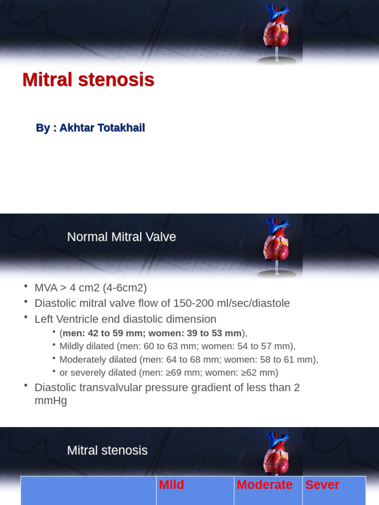 Understanding Mitral Stenosis Symptoms & Management | PDF