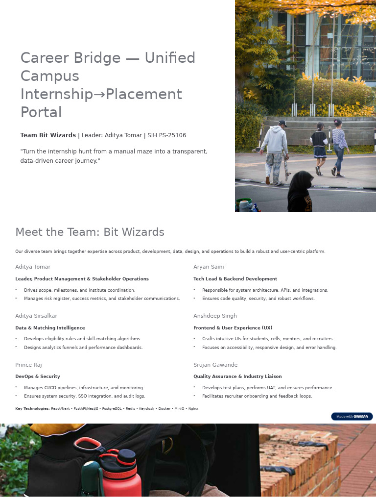 Career Bridge: Unified Internship Portal | PDF | Databases | Cloud ...