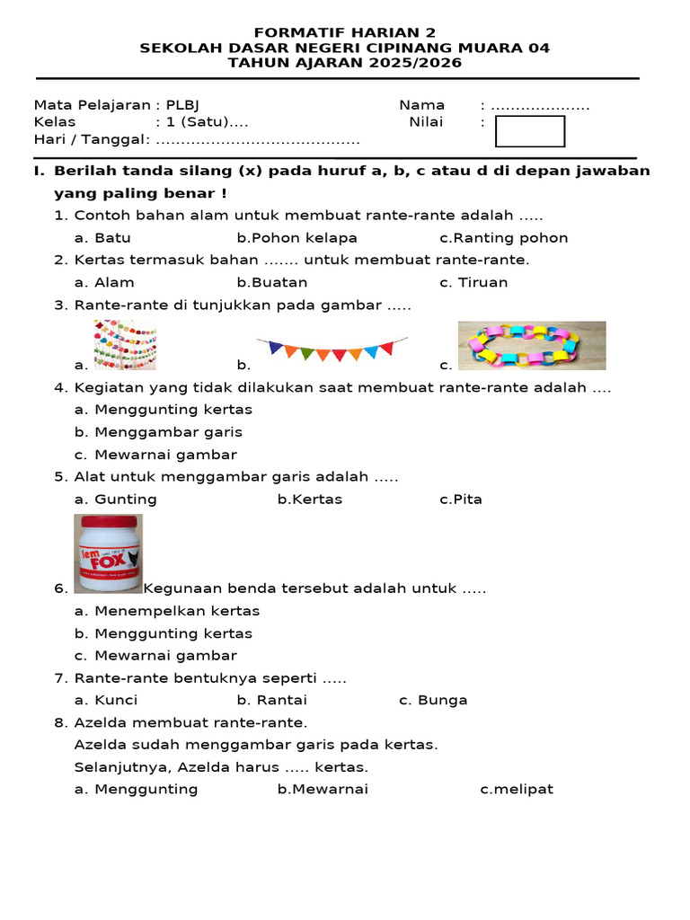 Rante-Rante: Bahan dan Kegunaan | PDF