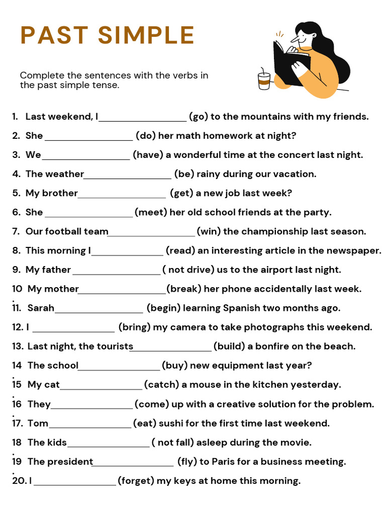 Past Simple Tense Sentence Exercises | PDF | Linguistic Morphology | Syntax