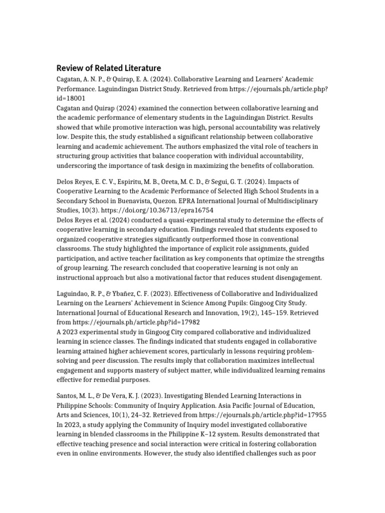 Collaborative Learning Impact on Student Success | PDF | Learning ...