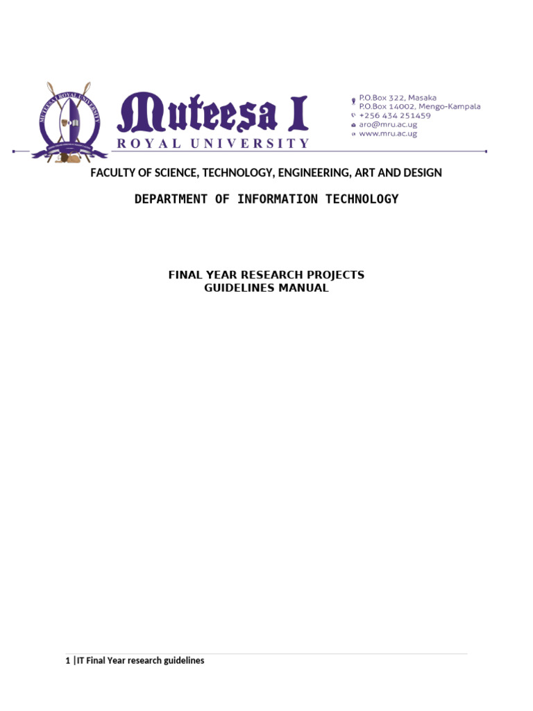 IT Final Year Project Guidelines | PDF | Computer Network | Methodology