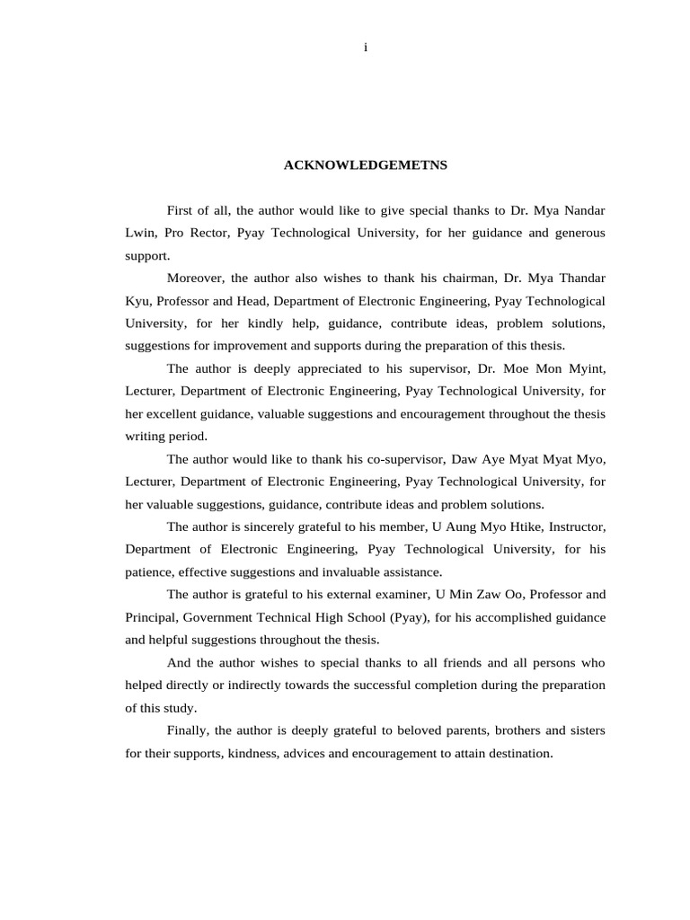 Acknowledgement | PDF