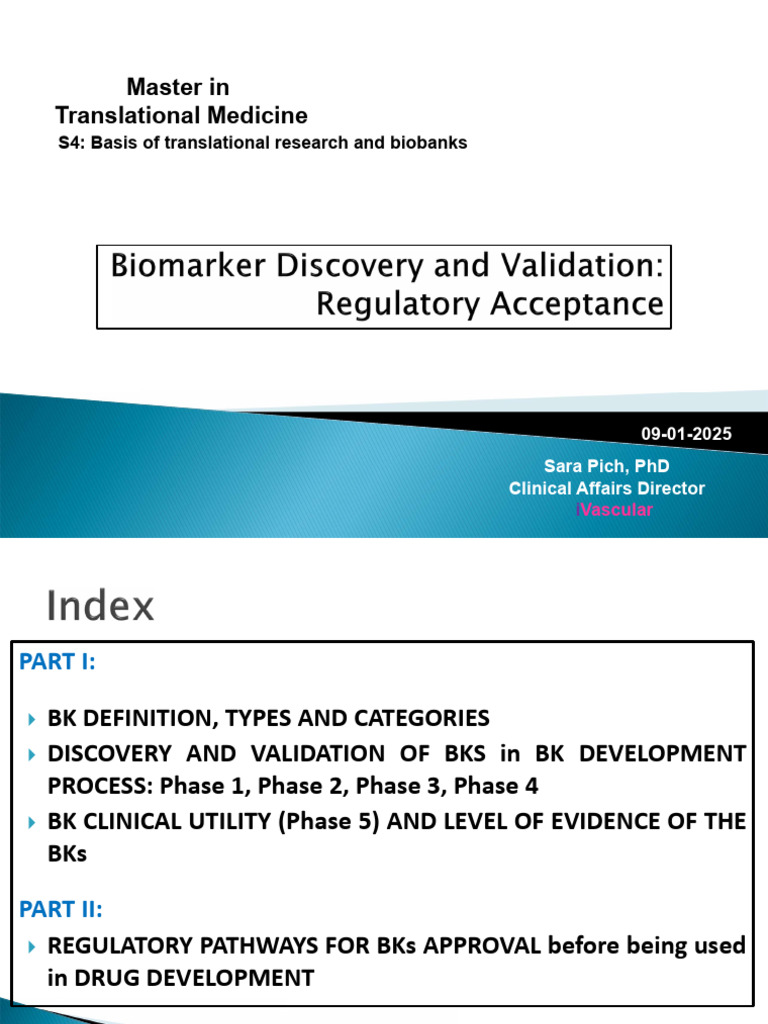 Biomarker Discovery and Validation - Regulatory Approval2025 | PDF ...
