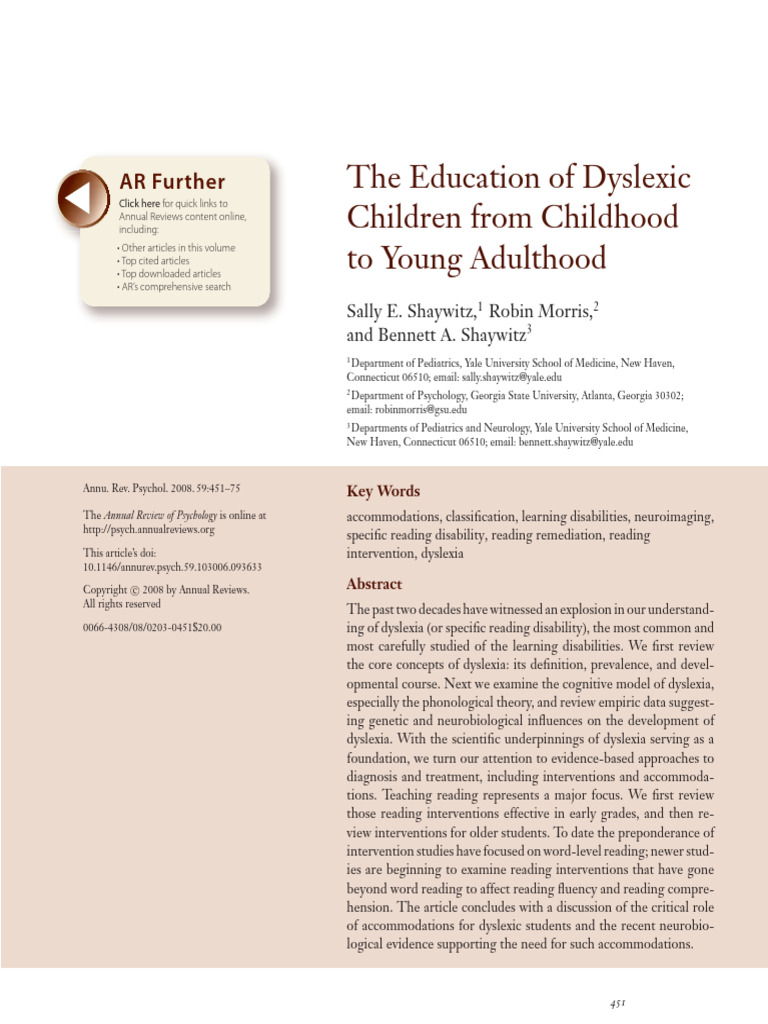 Understanding Dyslexia: Education Insights | PDF | Dyslexia | Learning