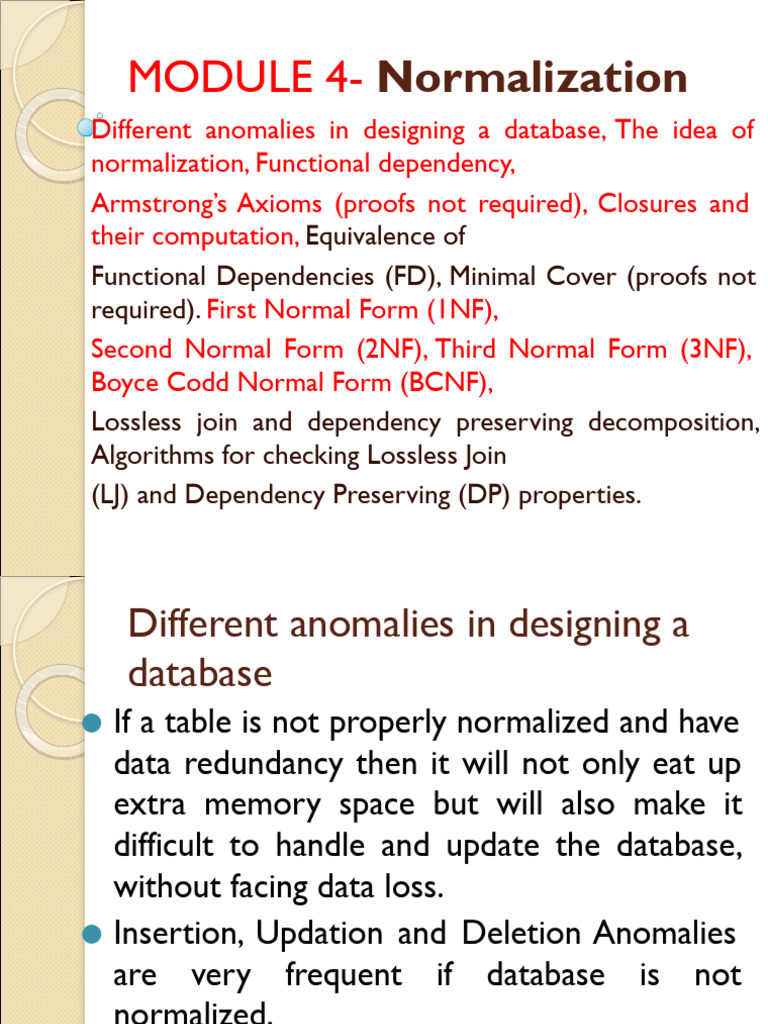Unit 4 - Normalization | PDF | Databases | Information Science