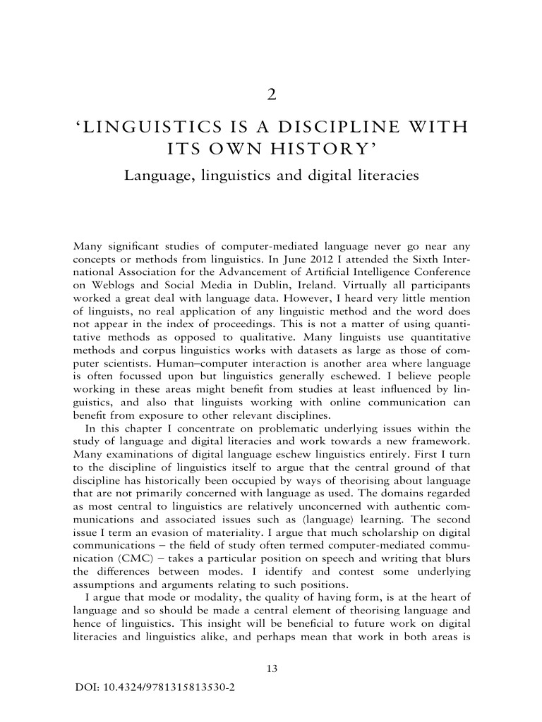 Linguistics Is A Discipline With Its Own History' - 25!04!22!22!57 - 51 ...