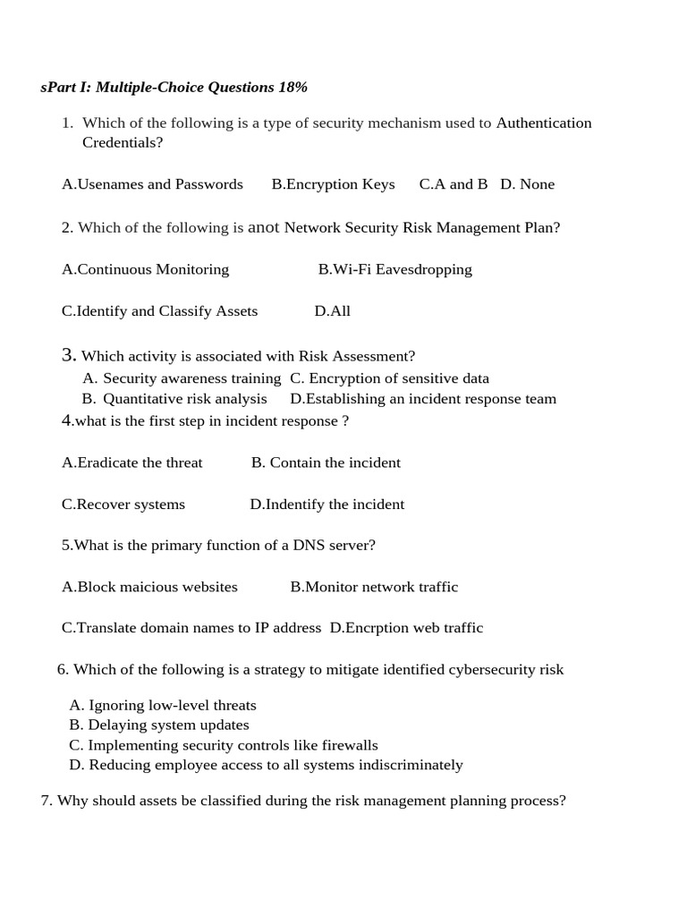 Final Exam | PDF | Security | Computer Security