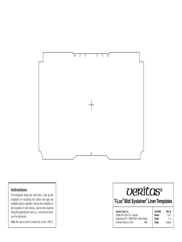 T-Loc Midi Systainer Liner Templates | PDF
