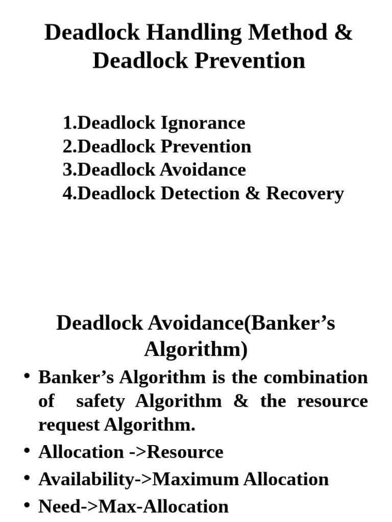 Deadlock Prevention and Avoidance Methods | PDF