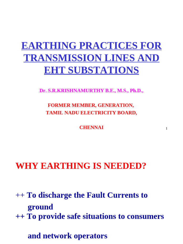 Earthing Practices for Transmission Lines | PDF | Electrical ...