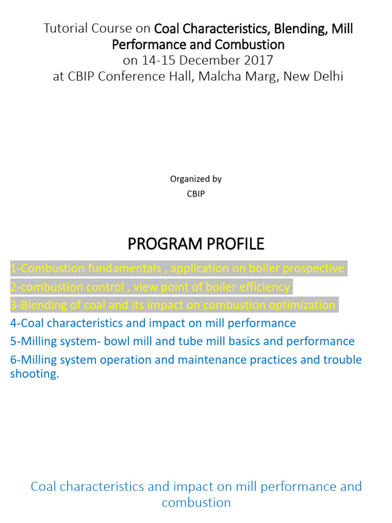 Coal Characteristics and Combustion Optimization | PDF | Combustion | Coal