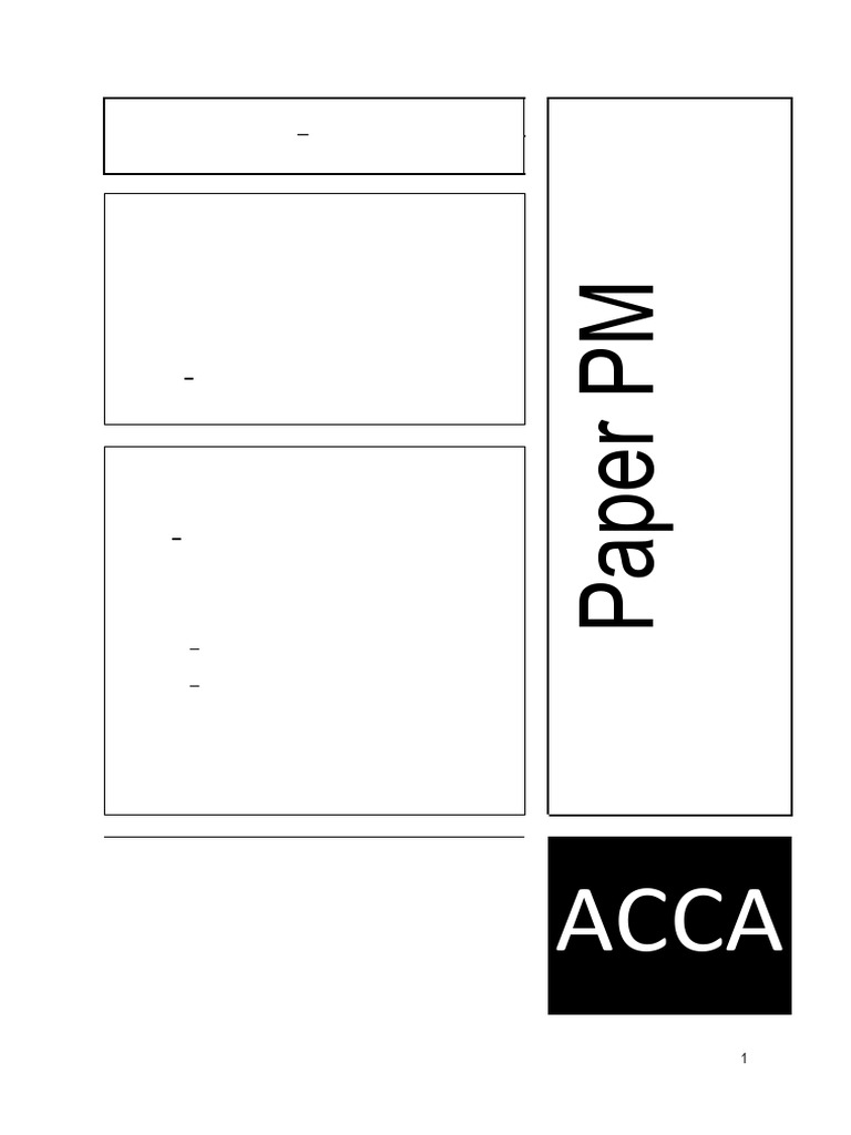 ACCA PM Performance Management Trial Exam | PDF | Business Economics ...