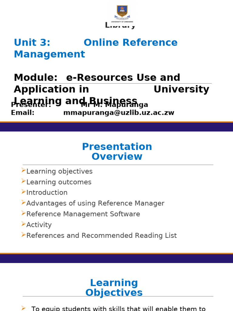 Unit 3 Online Reference Management | PDF | Computing | Software