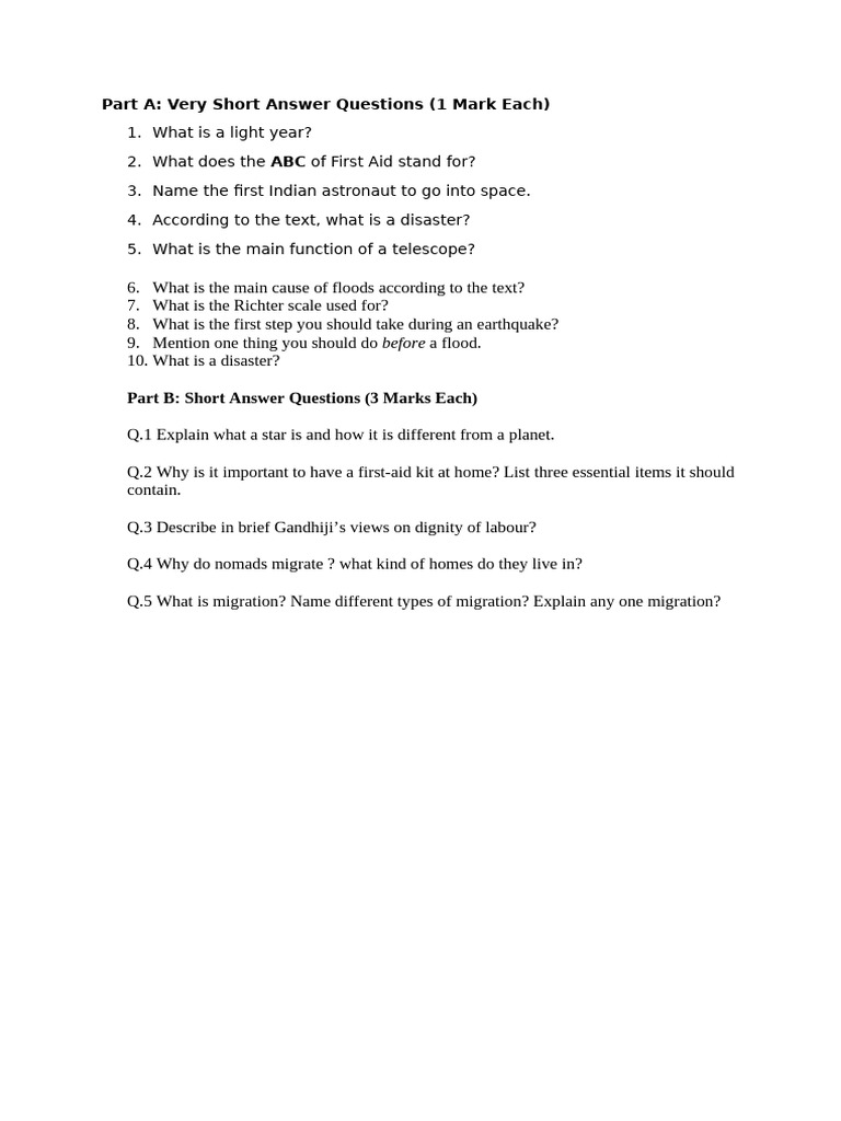 Science and First Aid Quiz Questions | PDF