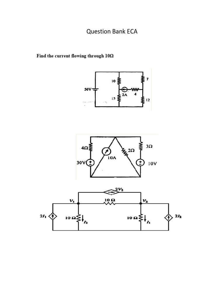 ECA Question Bank: Circuit Analysis Techniques | PDF | Electronic ...