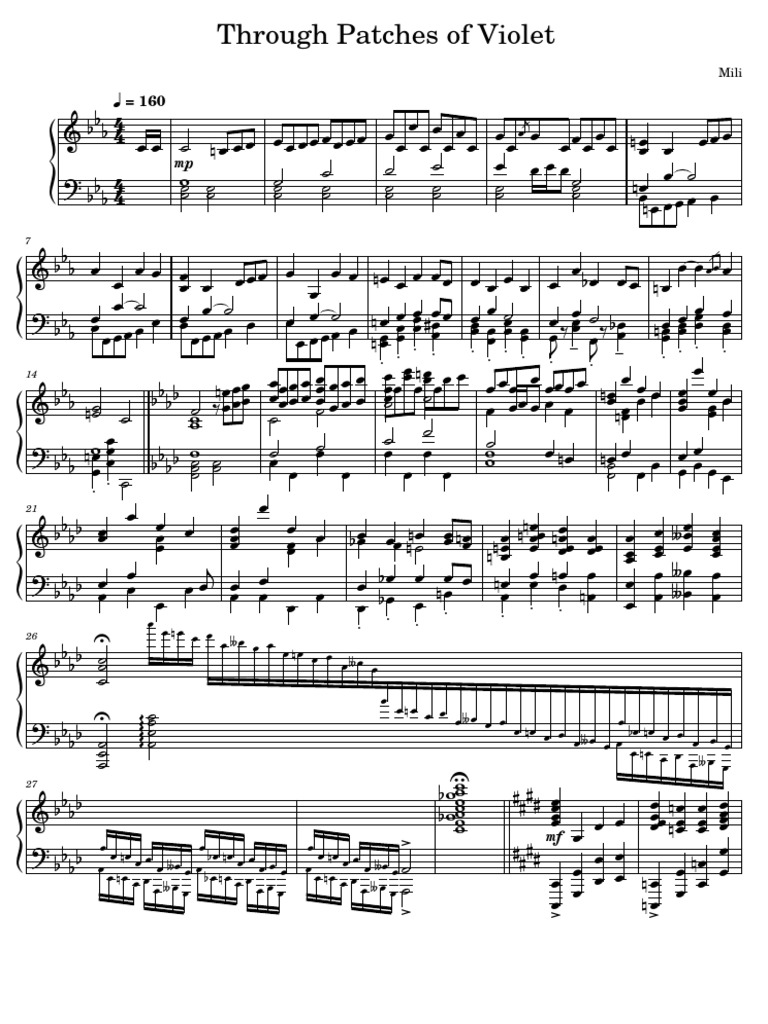 Through Patches of Violet Sheet Music | PDF