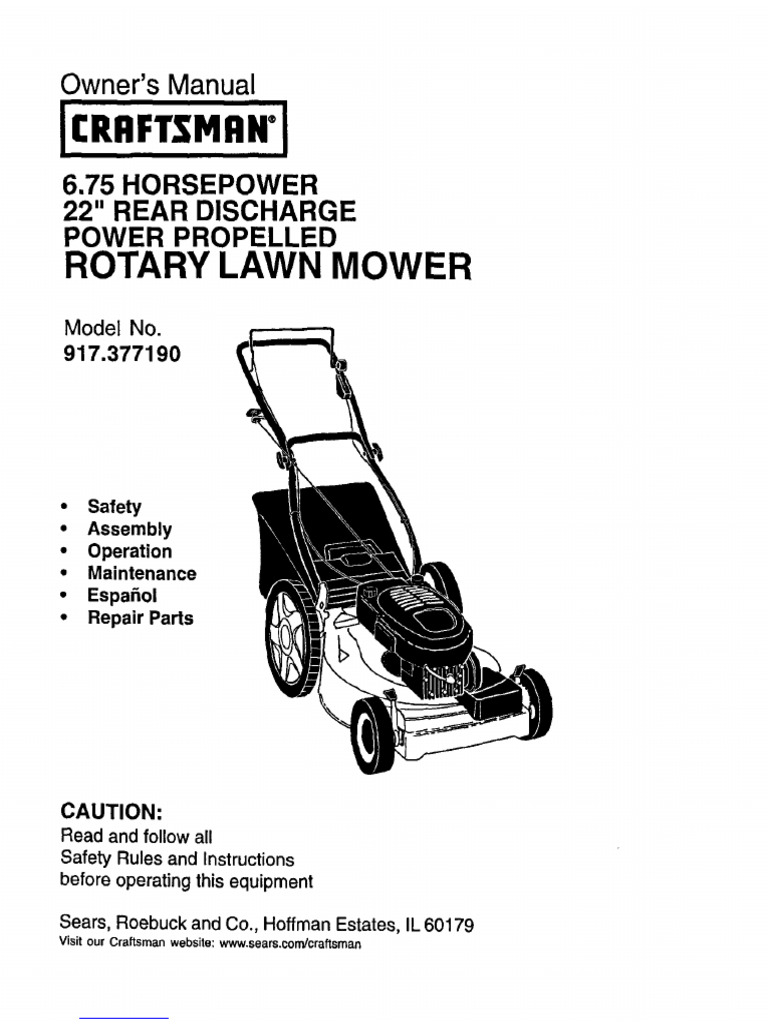 Owners Manual | PDF | Lawn Mower | Mower