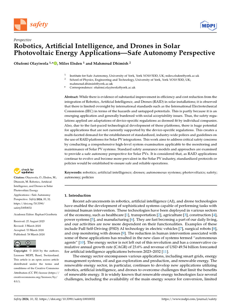 Safe Autonomy in Solar PV with RAID | PDF | Artificial Intelligence ...