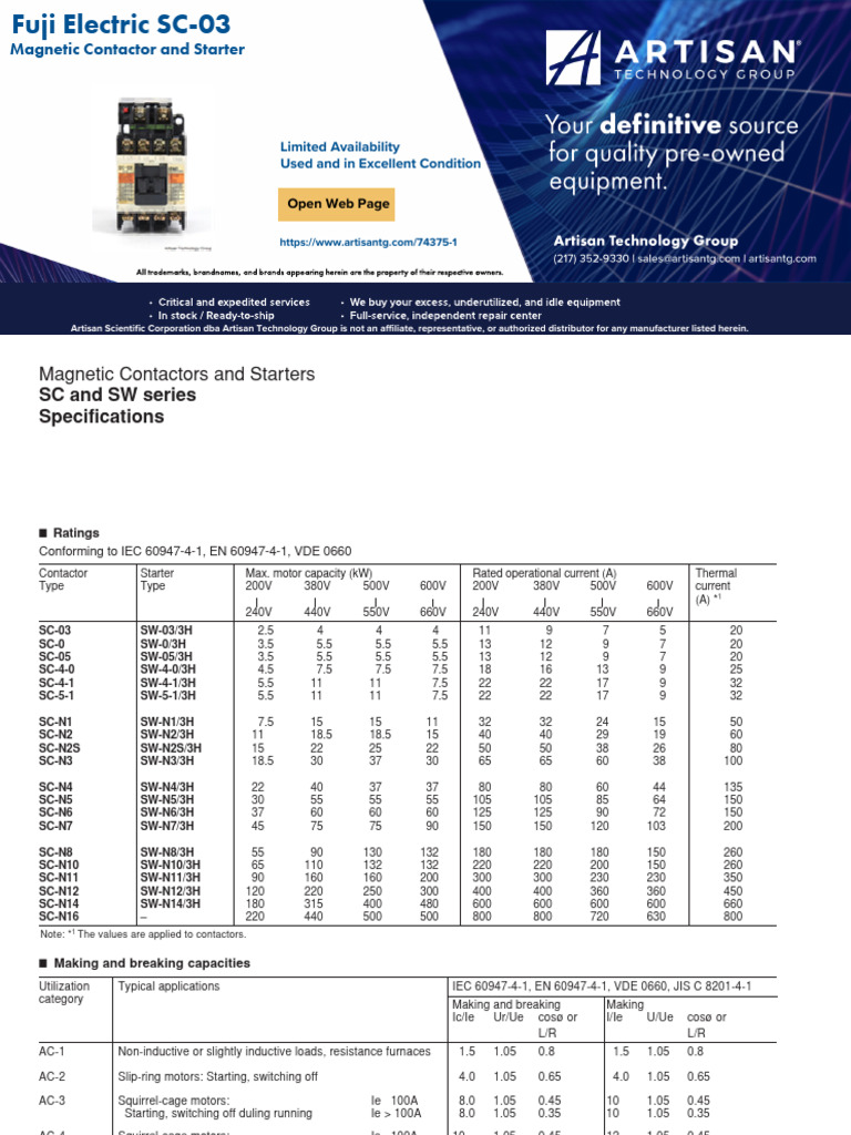 Info Fuji SC 03 Datasheet | PDF | Mains Electricity | Alternating Current
