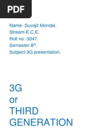 Name-Suvajit Mondal. Stream-E.C.E. Roll No.-3047. Semester-8 - Subject-3G Presentation