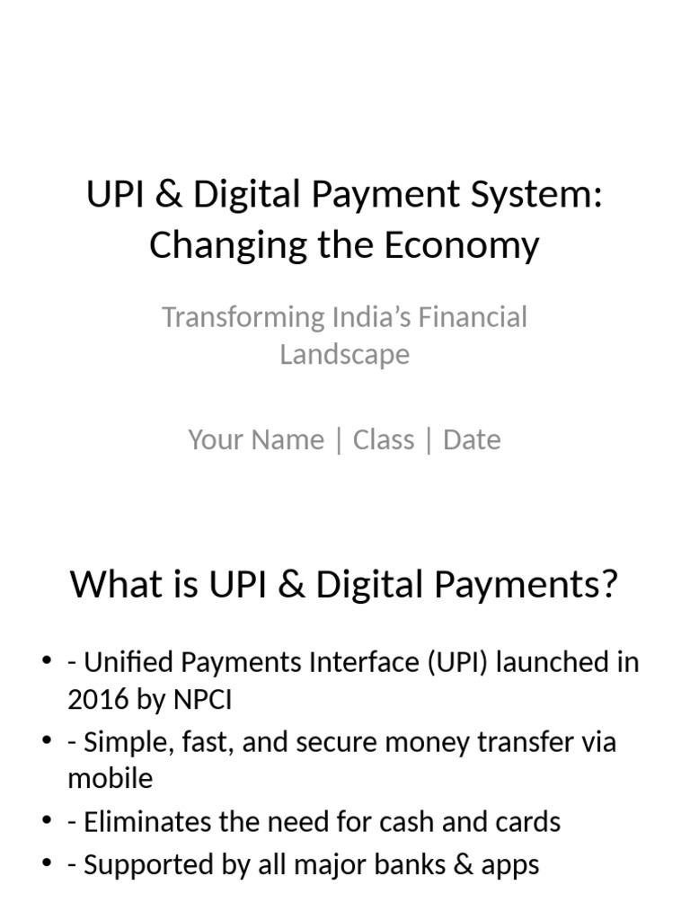 UPI: Transforming India's Digital Economy | PDF