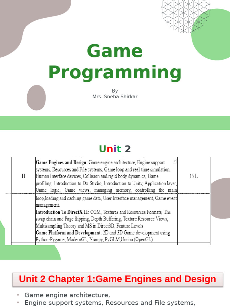 Game Engine Architecture and Design | PDF | User Interface | 3 D ...