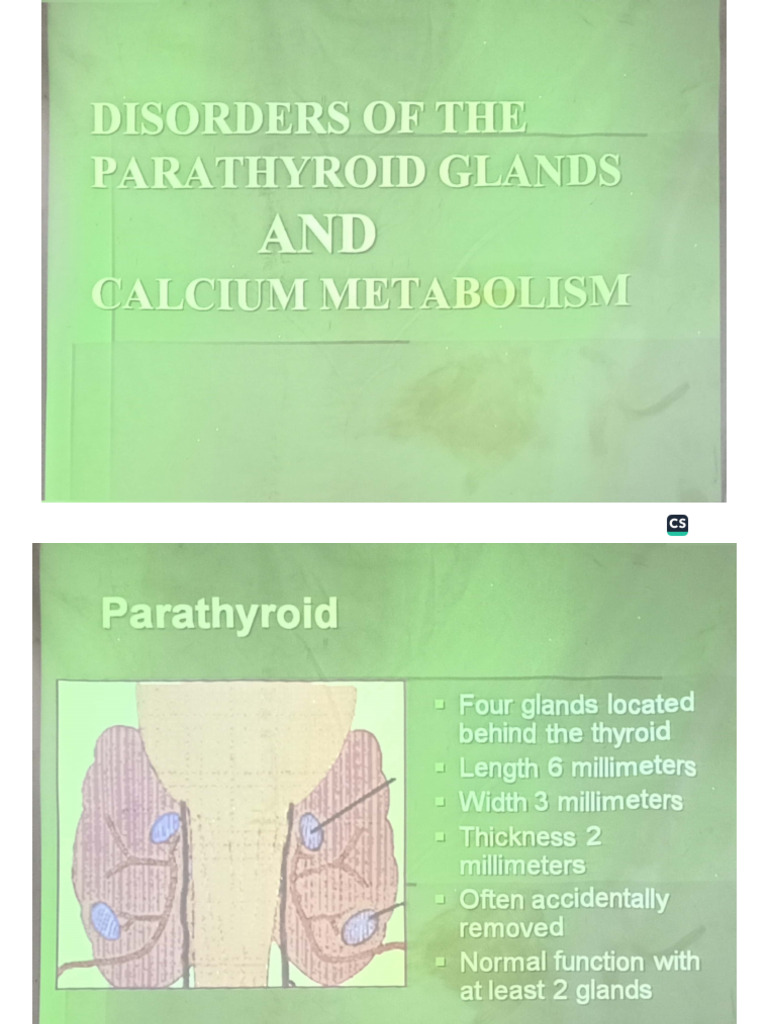 Disorders of Parathyroid Glands and Calcium Metabolism | PDF