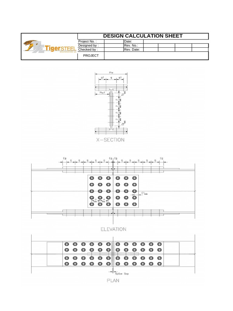 Beam HE400A Splice Connection Design | PDF | Beam (Structure) | Stress ...