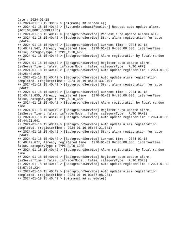 Auto Update Log | PDF