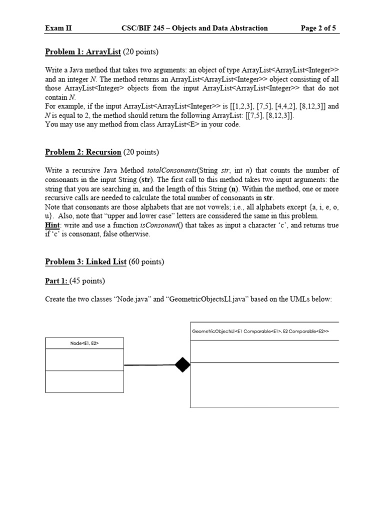 Java Exam: Data Structures & Recursion | PDF | String (Computer Science ...