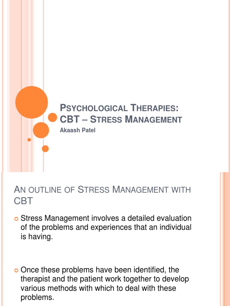 CBT Strategies for Stress Management | PDF | Cognitive Behavioral ...
