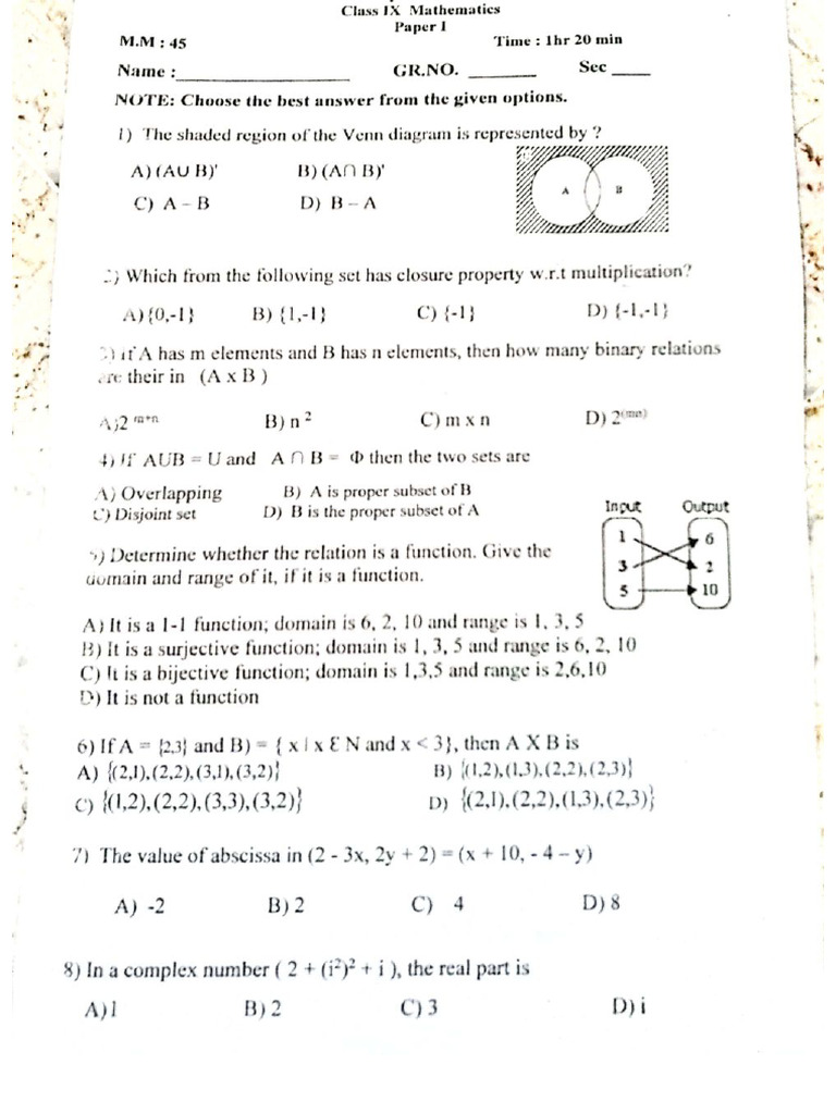 Maths P1 Practice | PDF