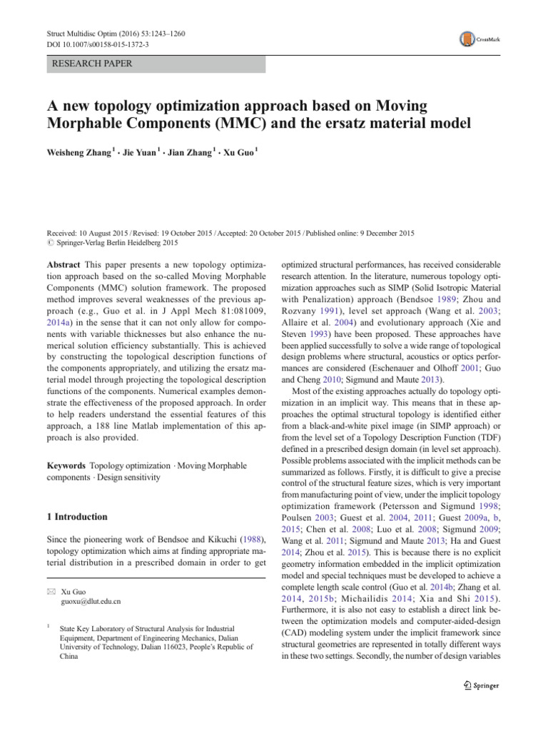 MMC-Based Topology Optimization Method | PDF | Finite Element Method ...