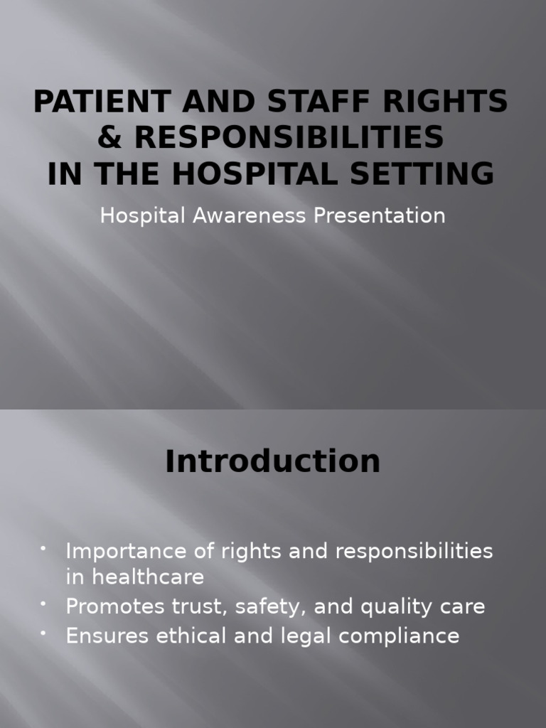 Patient and Staff Rights in Hospitals | PDF | Patient | Hospital