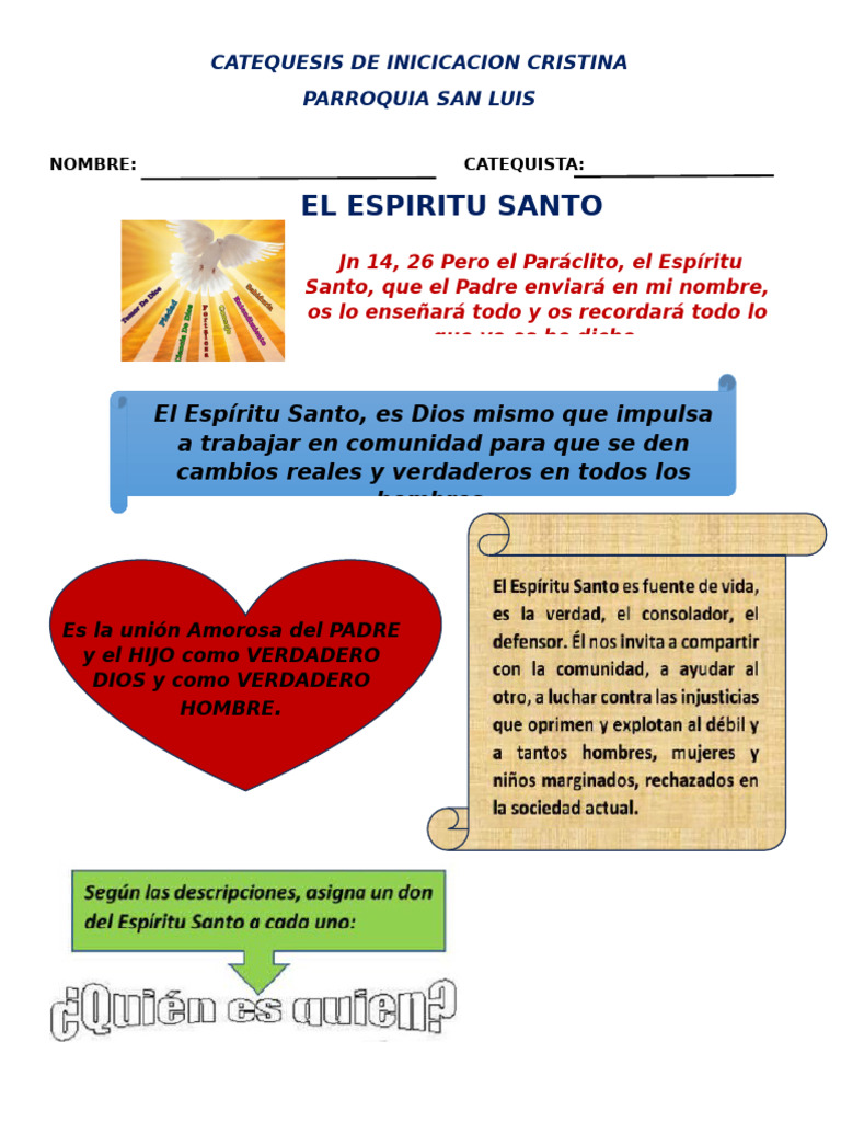 Dones del Espíritu Santo en la Fe Cristiana | PDF | Espiritualidad ...