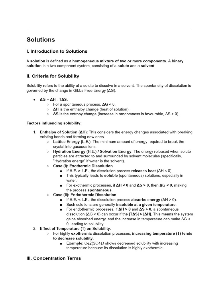 Understanding Solutions and Solubility Factors | PDF | Solvation ...