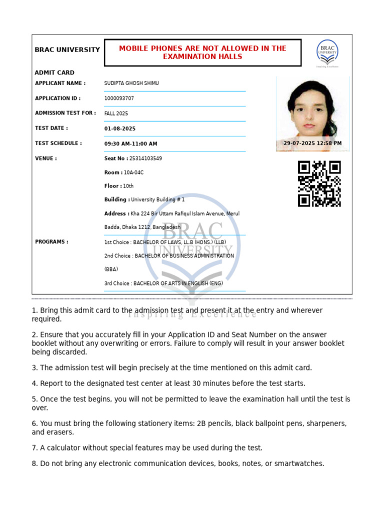 Written Admit Card | PDF