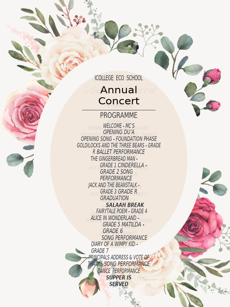 iCollege Eco School Annual Concert Program | PDF