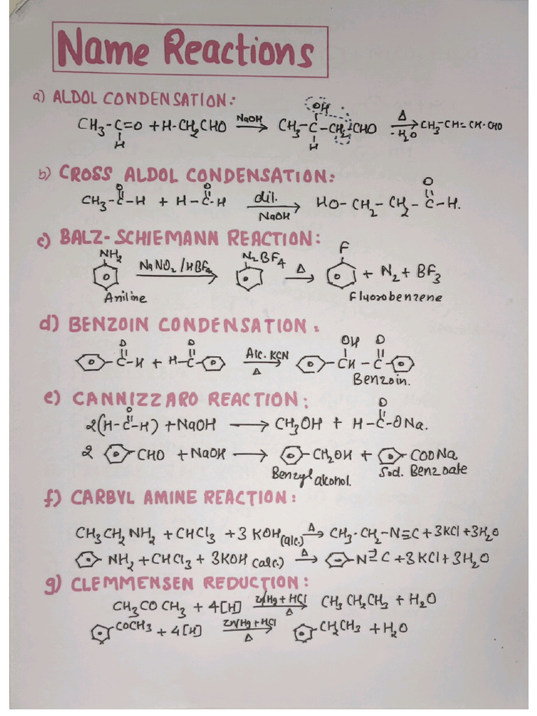 Name Reaction Organic | PDF