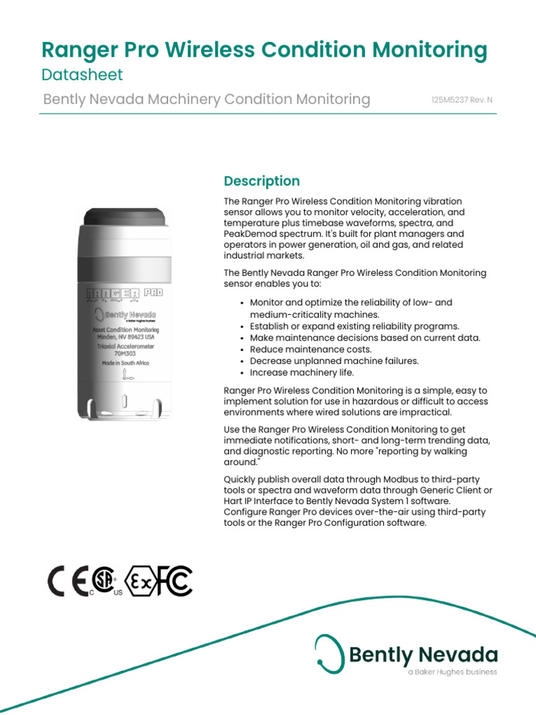 Ranger Pro Wireless Sensor Datasheet | PDF | Reliability Engineering ...