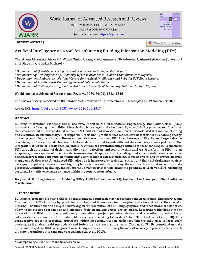 AI Enhancements in Building Information Modeling | PDF | Building ...
