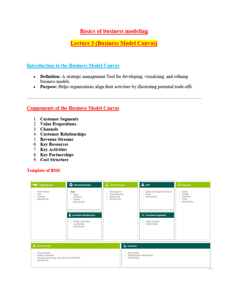 Business Model Canvas Overview | PDF | Market Segmentation | Cloud ...