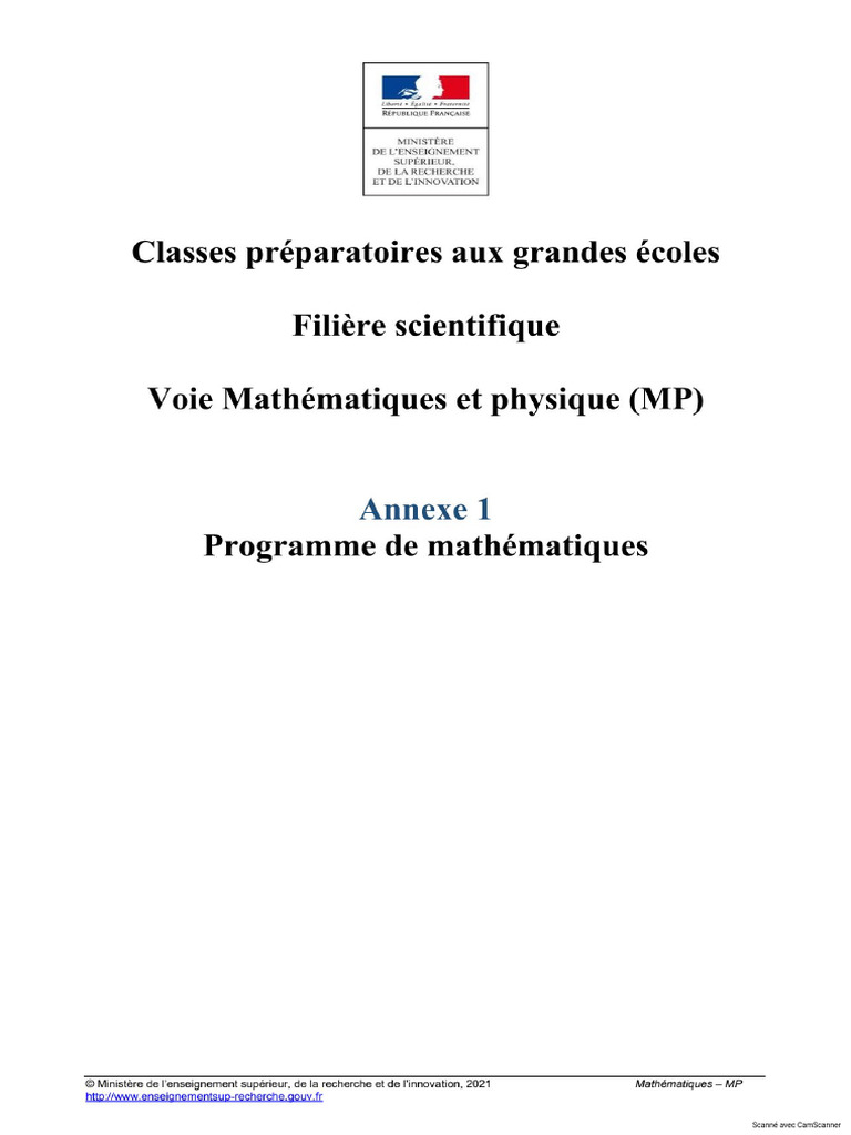 Programme MP | PDF