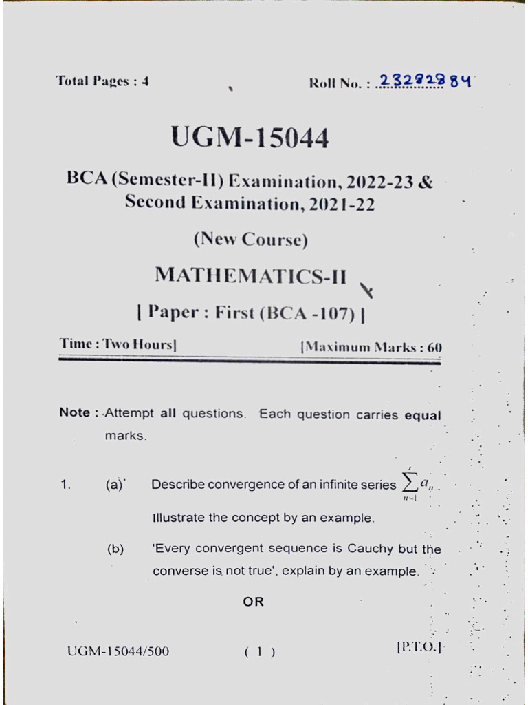 2nd Sem - PYQs (2022-23) | PDF
