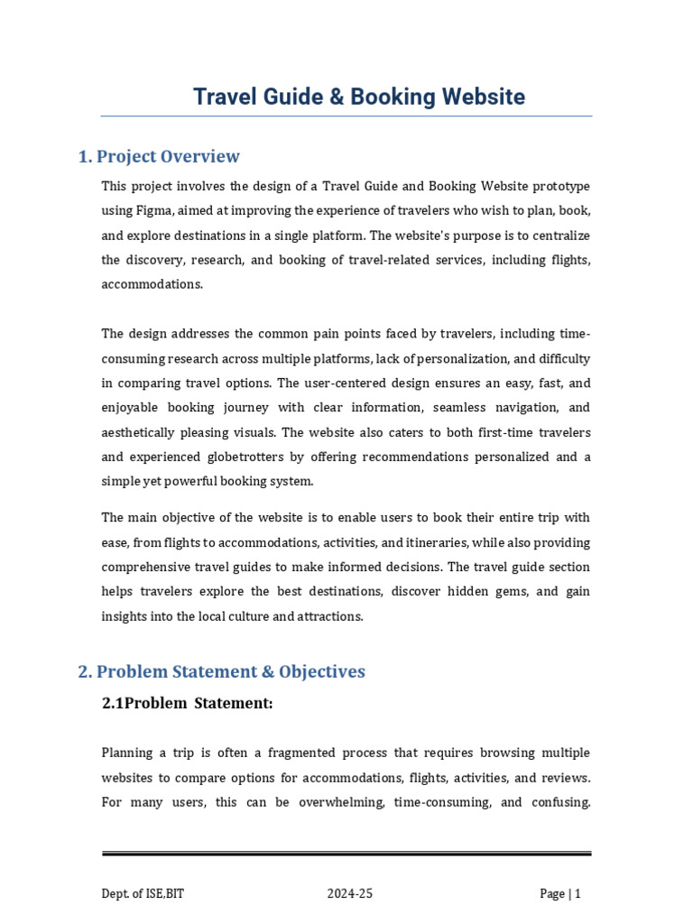 Travel Booking Website Design Overview | PDF | Usability | Page Layout